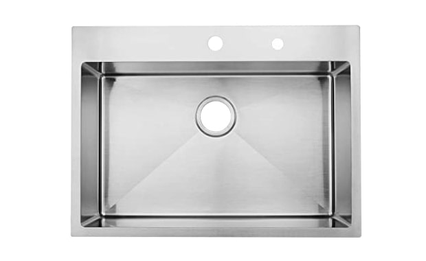 Commercial 28 inches 16 Gauge Top mount Drop-in Single Bowl Basin Handmade T304 Stainless Steel Kitchen Sink