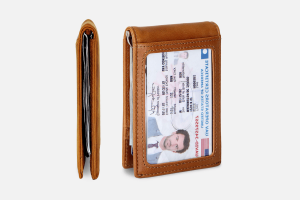 Best Minimalist Bifold: SERMAN BRANDS Bifold Leather Credit Card Holder Wallet with Money Clip