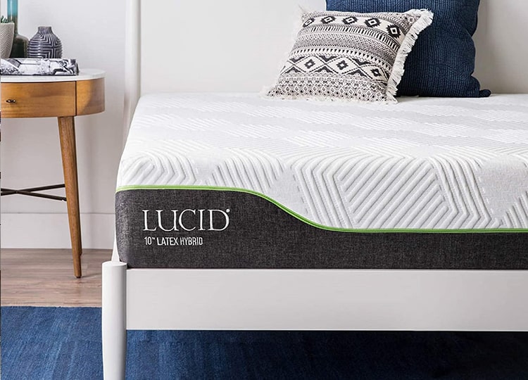 LUCID 10” Latex Hybrid King Mattress