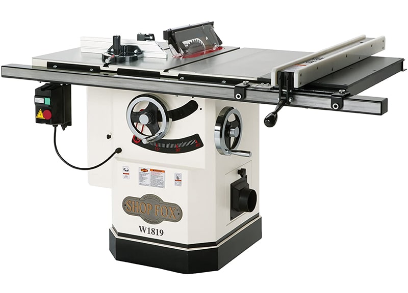 Best Horse-power Table Saw: Shop Fox-W18191 10-Inch Table Saw-With Riving Knife