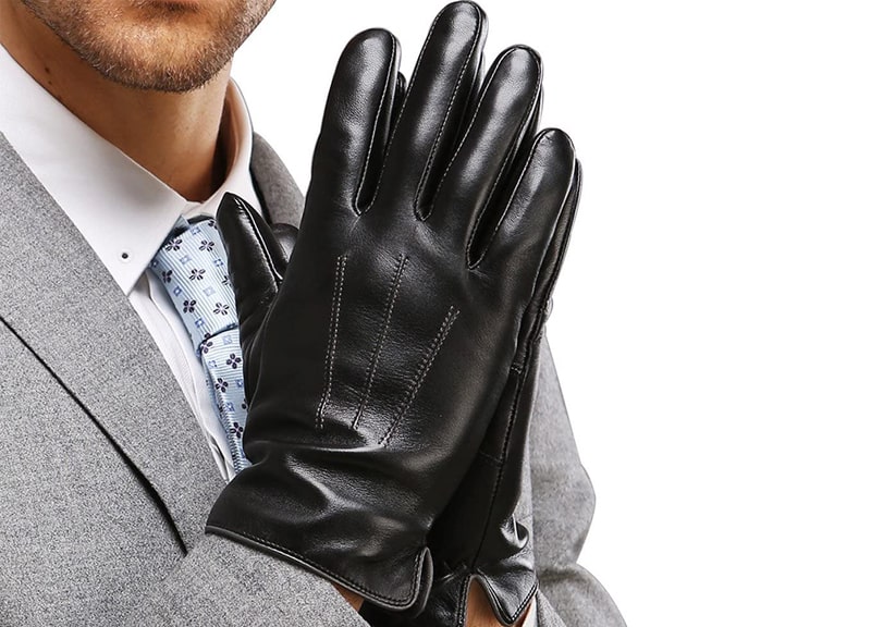 Harrms Leather Gloves for Men Full Hand Touchscreen
