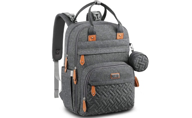 BabbleRoo Diaper Bag with Pacifier Case, Stroller Straps & Changing Pad
