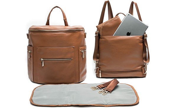 Miss Fong Leather Diaper Backpack