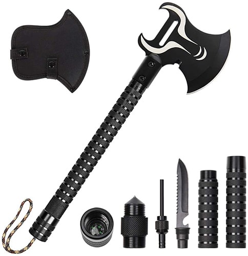 Best Value GOGOTIT Camping Tactical Tomahawk, Folding Ax with Sheath Survival Multi-Tools 