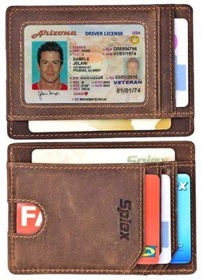 Best Budget: Spiex Slim  Leather RFID Blocking Credit Card Holder