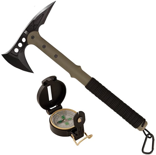 Best Ergonomics Tomahawk: M48 Ranger Tactical Tomahawk Axe with Lensatic Compass and Sheath